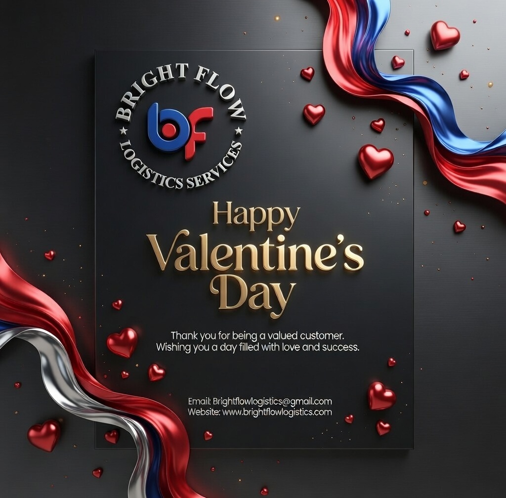 HAPPY VALENTINE’S DAY FROM BRIGHTFLOW LOGISTICS ❤️ CELEBRATING PARTNERSHIPS THAT MOVE THE WORLD